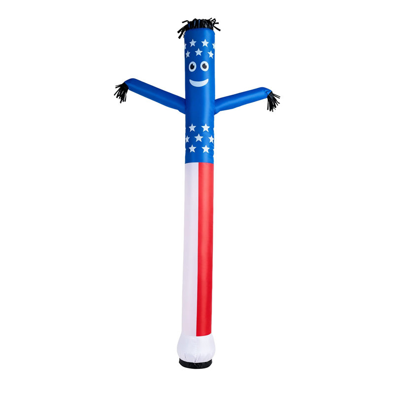 Tube gonflable Patriotic Man - 20 pi Wacky Waving Dancing Air Dancer avec étoiles et rayures pour la publicité extérieure
