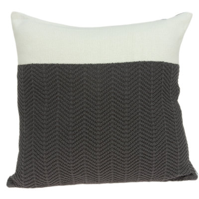 Parkland Collection Zoha Gray 20" Square Cotton Solid Decorative Throw Pillow