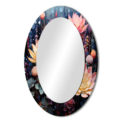 Pink Succulent Pink Serenade II - Pink Oval Wall Mirror Decor