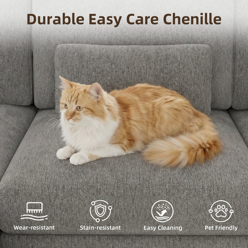 Canapé modulaire Eleonore Horizon Line, Gray Chenille