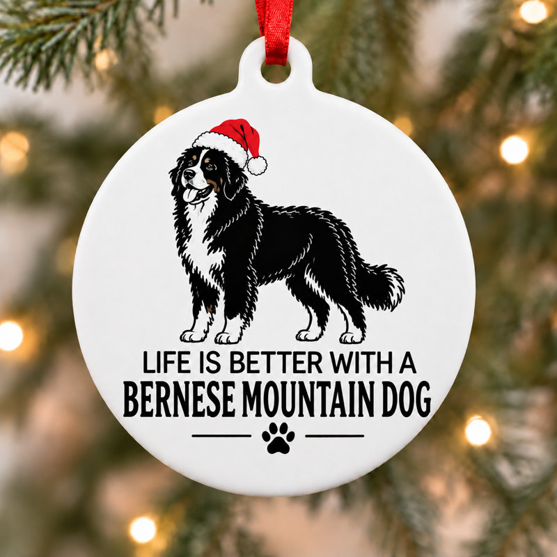 La vie est plus belle avec une décoration de Noël représentant un bouvier bernois