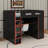 Full Size Wood Loft Bed With Desk,Wardrobe And RGB LED Light-1674237958
