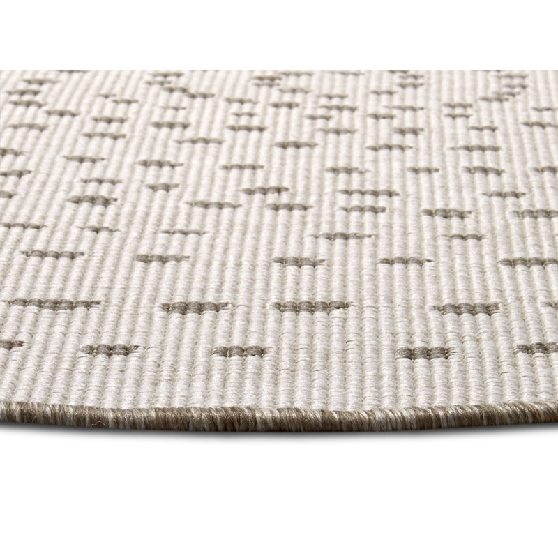 Bali Flatweave Black/White Rug, Round 200cm