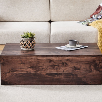 Table basse en grain de bois noyer, 39,3 x 23,6 x 12 pouces - améliore la qualité de vie, le confort et le style