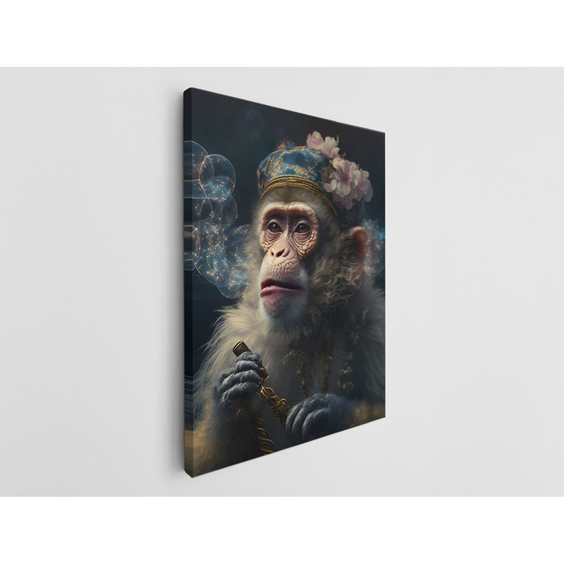 Chaman guérisseur singe sur toile, H 24 po x l 16 po x P 1 po