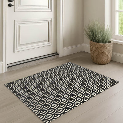 Tapis d'entrée intérieur ultra mince, léger et antidérapant Seigaiha Wave