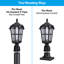 Lanterne de poteau d'extérieur Dusk To Dawn, lampadaire extérieur en verre Water Ripple, base E26, noir