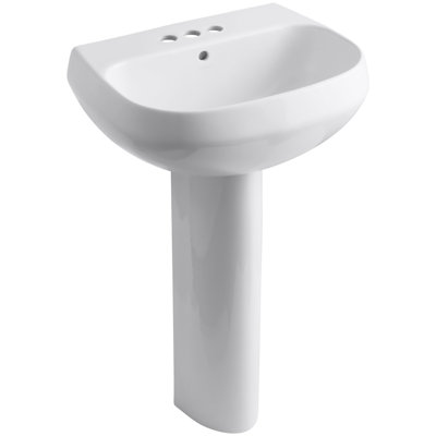 Lavabo sur pied en cÃ©ramique Wellworth avec trop-plein