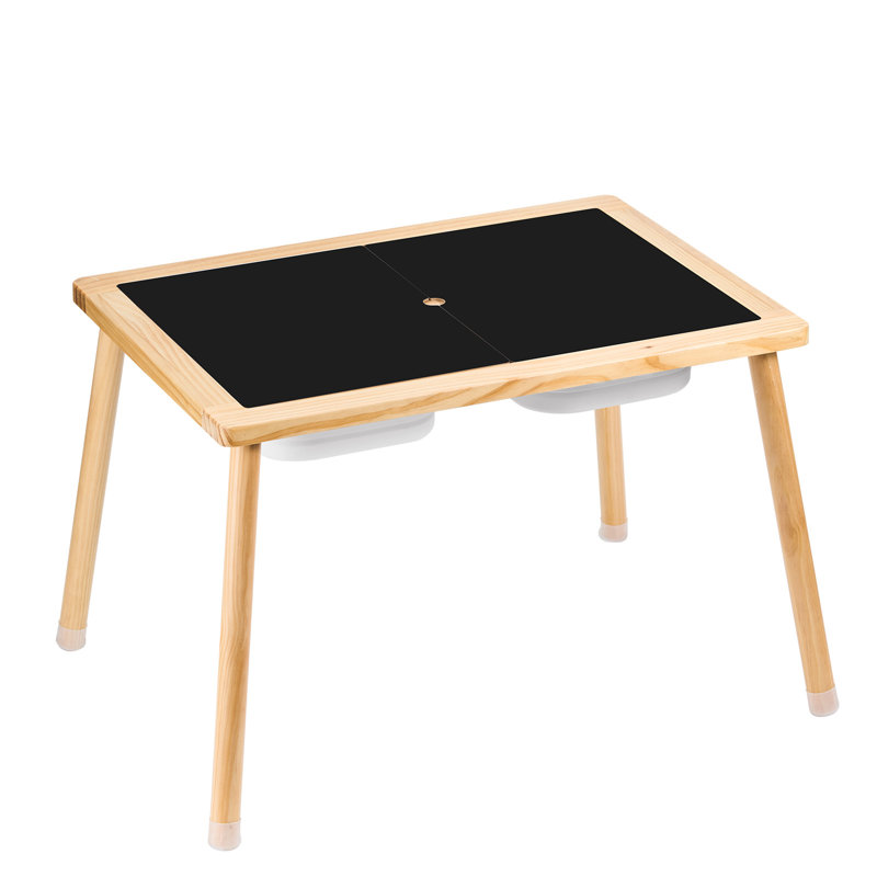 Kids Sensory Table Indoor Wooden Play Sand Water Table with 3 Storage Bins