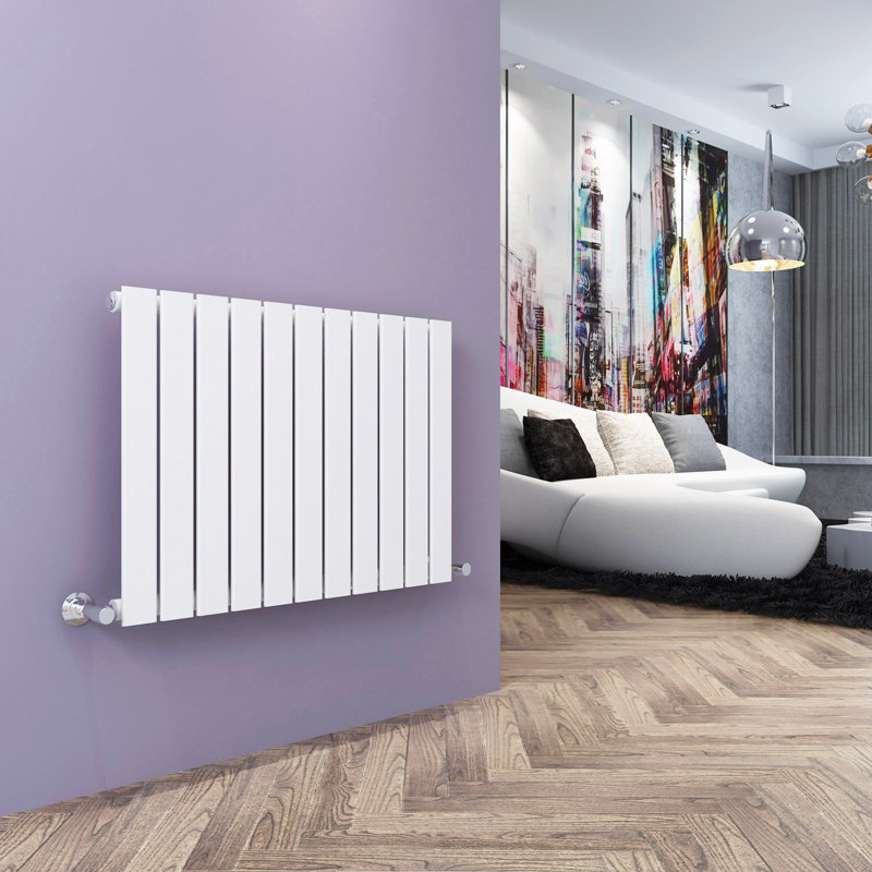Sydnee Horizontal Designer Radiator, White, 60cm H x 83.6cm W x 4.9cm D