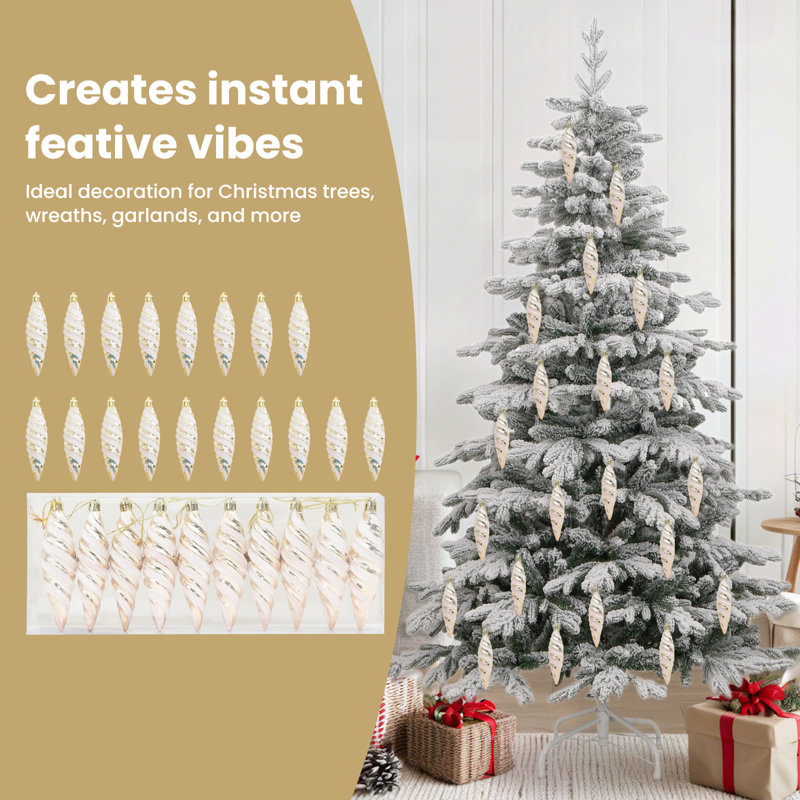 vidaXL Christmas Spiral Shape Ball, Champagne