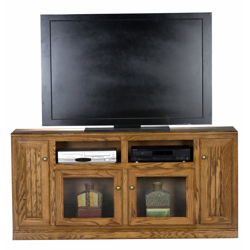 Didier Unfinished TV Stand for TVs up to 75", Medium Oak