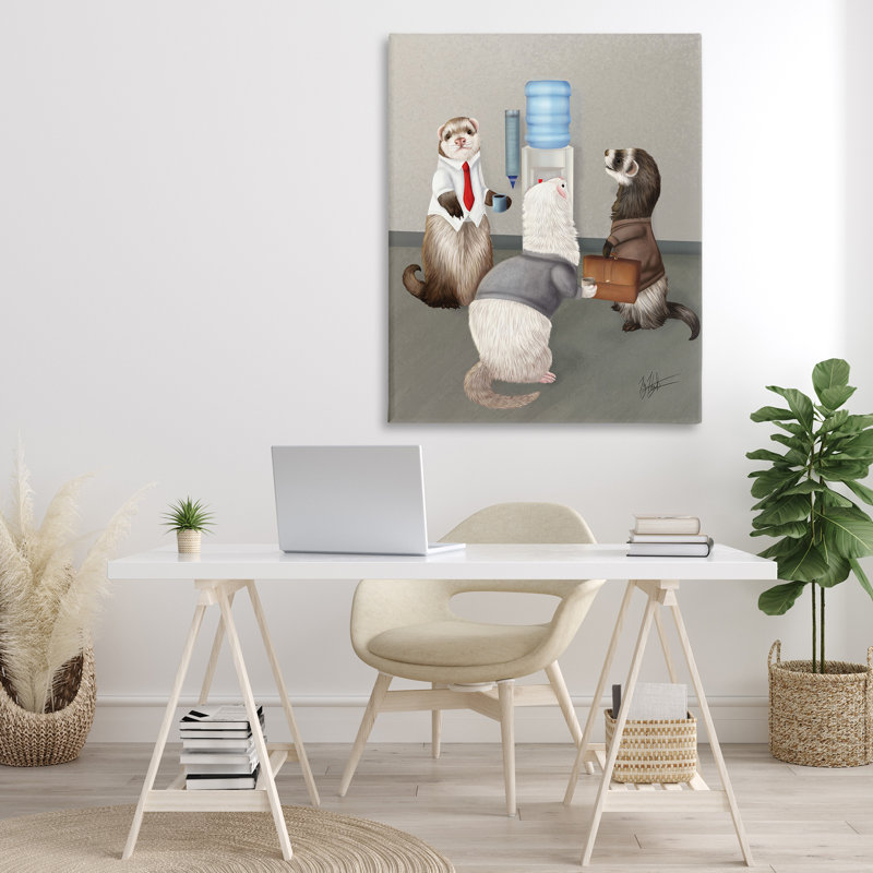 «Office Ferrets Water Cooler» par Mehu Art, H 48 po x l 36 po