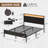 Deviana Metal Bed Frame with Headboard & Footboard and Charging Station, LED Light Included-838016788