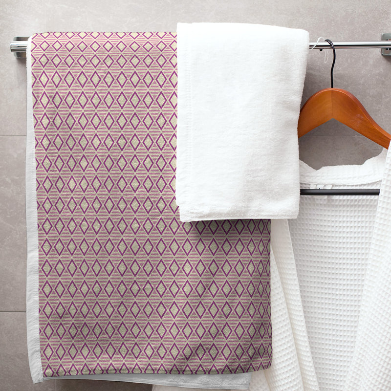 Katelyn Elizabeth Cotton Blend Bath Towel, Pink/Yellow