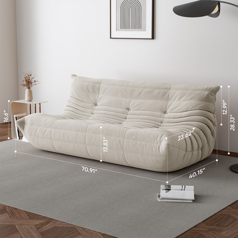 Fauteuil à billes 3 places, Microfibre/microsuède beige