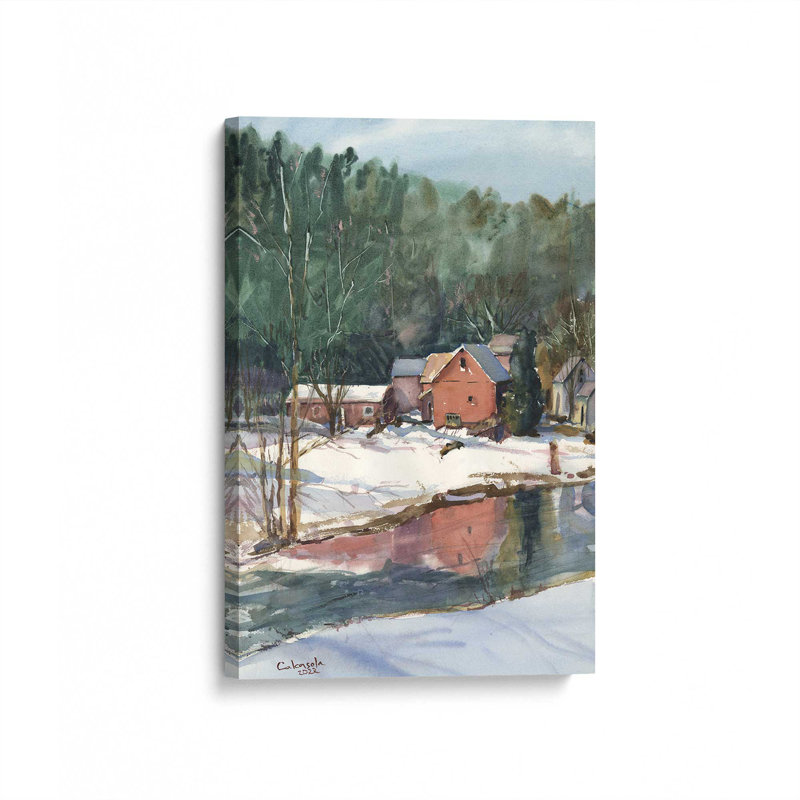 «Westfield River in Cummington» par Stephen Calcasola, reproduction d'art sur toile, H 18 po x l 12 po