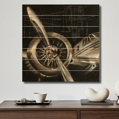 Impression d'art mural en bois - navigation aérienne I par Ethan Harper