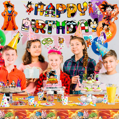 Ensemble de 39 articles de fête d'anniversaire Dragon Ball Z, ensemble de décorations pour enfants Dragon Ball Z 