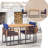3 Pcs Patio Dining Table Set With Bistro Chairs Large W/ Seat Cushions