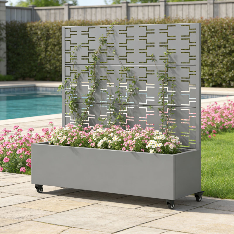 Lit de jardin surélevé rectangulaire, H 47 po x l 47 po x P 16 po, Gris
