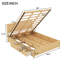 Lit plateforme en bois avec rangement inférieur et 2 tiroirs, couleur bois