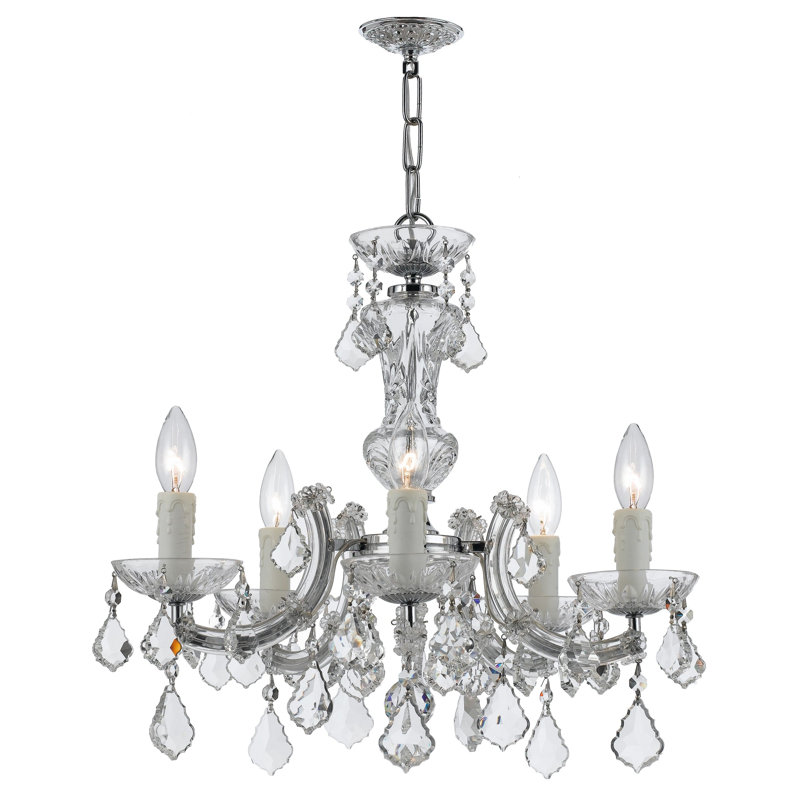 Weekes 5 - Light Candle Style Classic/Traditional Chandelier, Polished Chrome, Standard