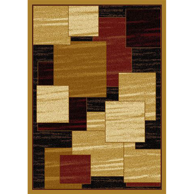 Tapis bleu à motif géométrique City, Rectangle 5 pi x 8 pi