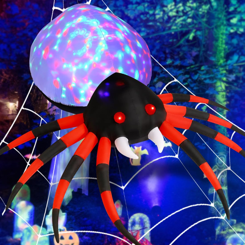 Décoration extérieure d'araignée gonflable d'Halloween de 4 pi de largeur avec lumière magique