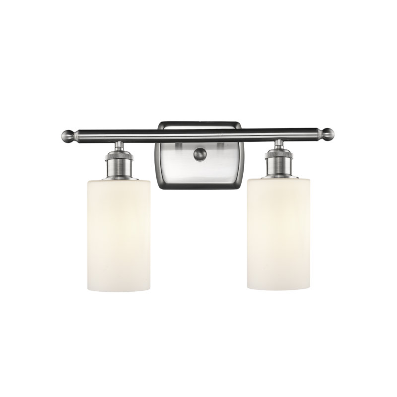 Éclairage de salle de bain à 2 lumières à intensité variable Mallette, Ampoule DEL 6 watts Vinage, Blanc mat