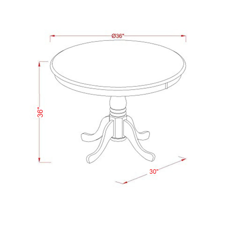 Ensemble de table de salle à manger 5 pièces comprenant une table de cuisine ronde avec piédestal et 4 chaises de salle à manger Parson en tissu gris, 36 x 36 po, naturel