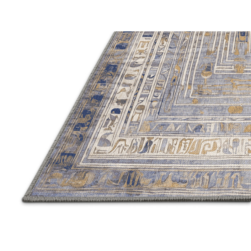 Machine Washable Gray Area Rug, Rectangle 8' x 10'