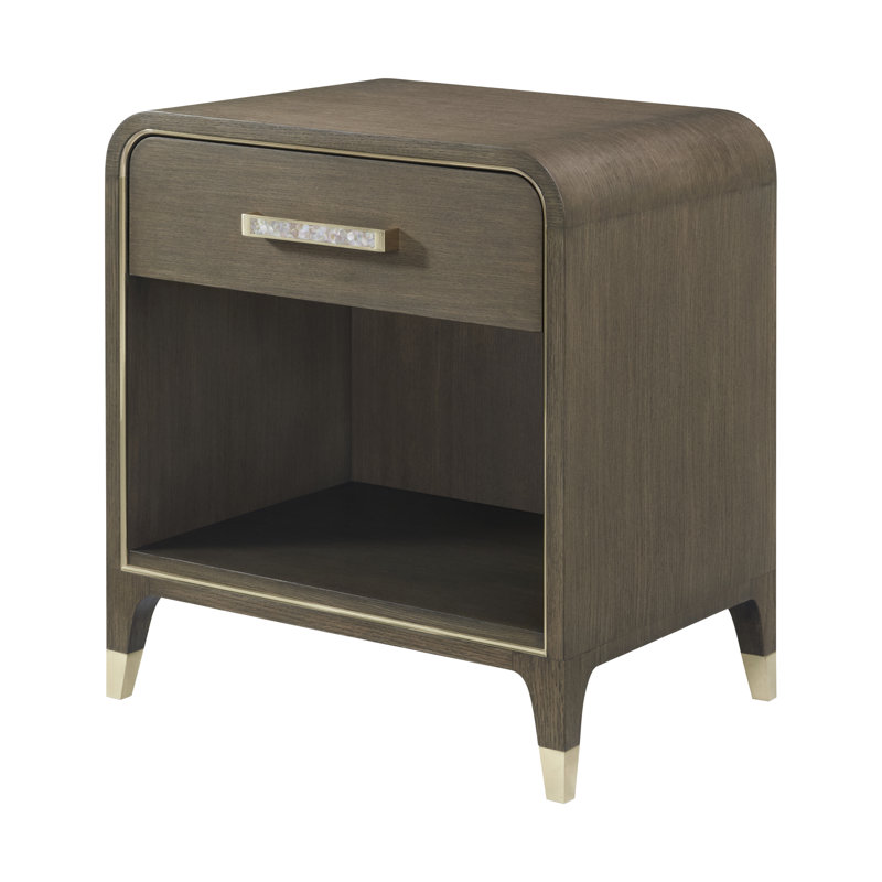 Judith Leiber Couture 1 - Drawer Nightstand, Gold/Gray/Mink