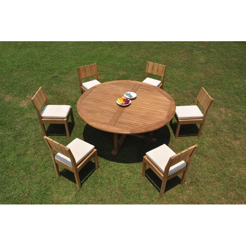 Jones Outdoor 7 - Piece Teak Dining Set, 60" L x 60" W x 30.5" H