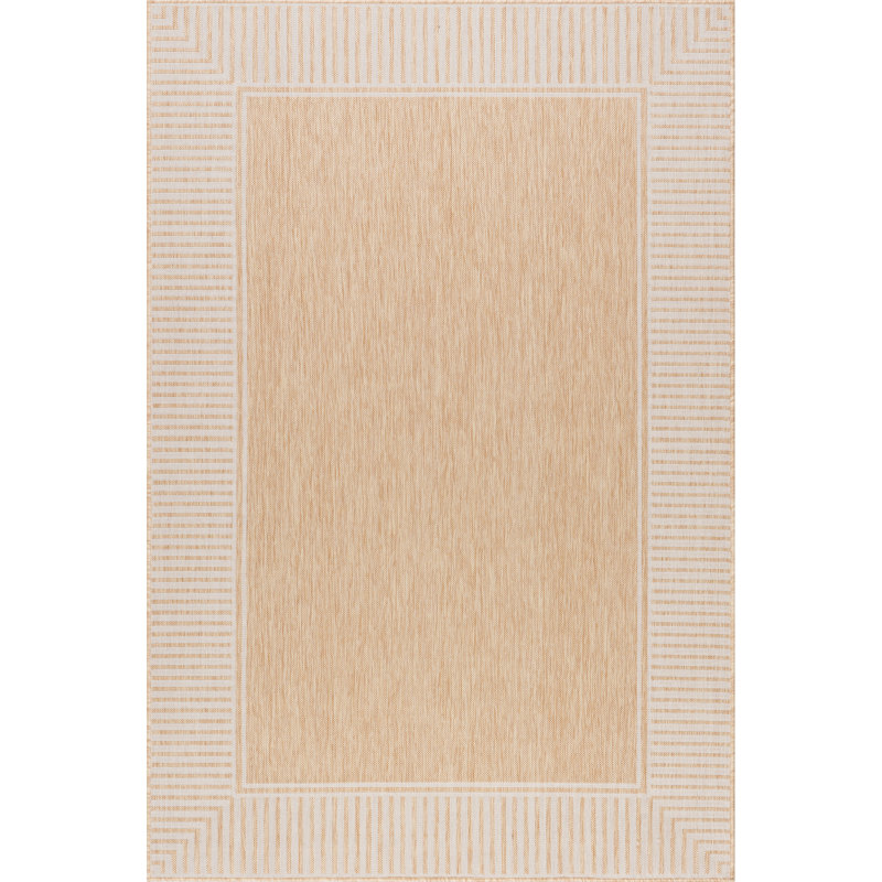 Asha Simple Border Indoor/Outdoor Area Rug, Rectangle 10' x 14'