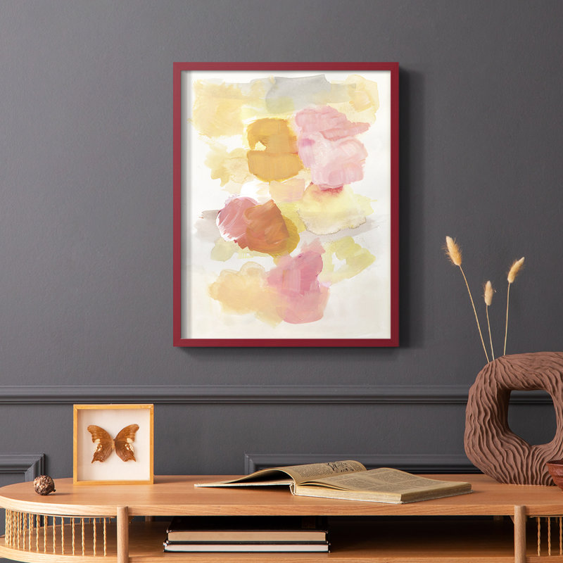 Warm Petals II Framed Print - Solid Wood, Red Single Picture Framed, 10" H x 8" W