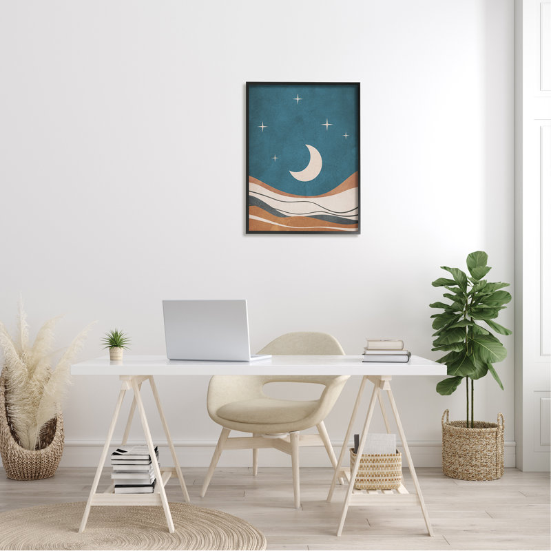 «Nighttime Moon Stars Abstract Desert Sands» par JJ Design House LLC - impression, H 30 po x l 24 po x P 1,5 po