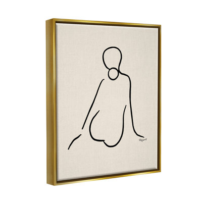 "Femme assise sur une ligne de griffonnage", "Floater", impression sur toile