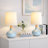 14" Modern Blue Ceramic Small Table Lamp with Pre-Assembled Shade-128308817