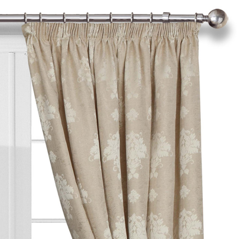 Room Darkening Curtain Pair, 167 W x 183 D cm, Beige