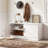 2-Door Padded Shoe Storage Bench Cabinet, Adjustable Interior Shelves & Smooth Silent Hinges, Anti-Tip Design Suitable For Entryway