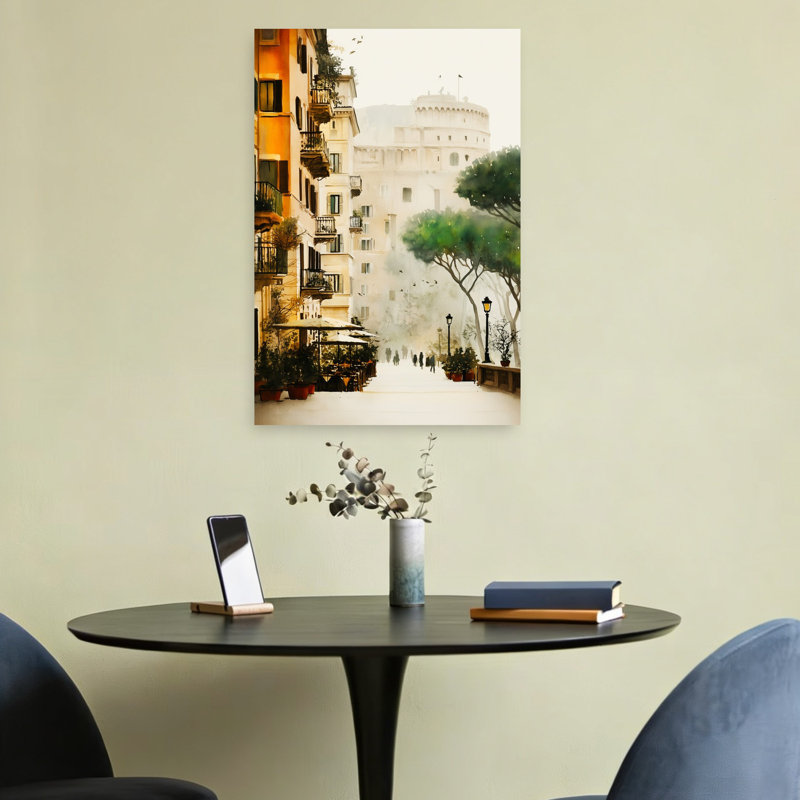 Charming Rome Vista Abstract Contemporary Architecture City Wall Art, H 24 po x l 16 po