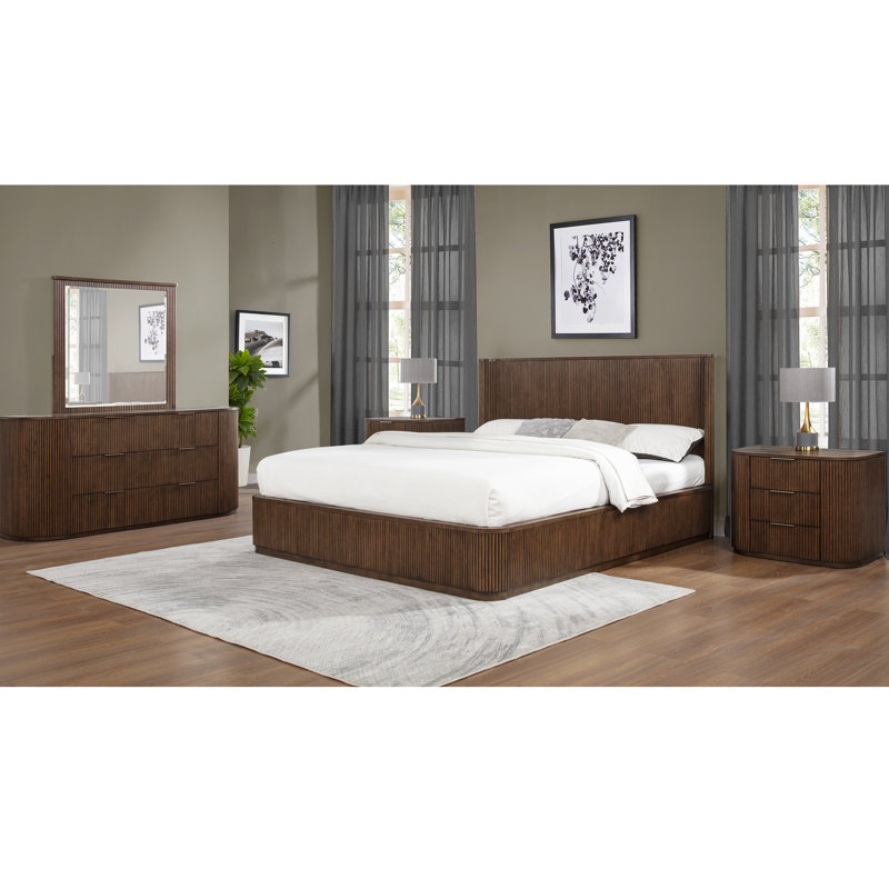 3 Piece Bedroom Set, Brown, Queen