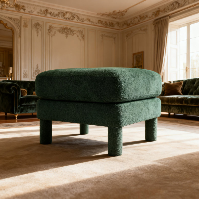 Repose-pieds en polyester avec quatre pieds robustes, Vert