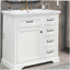 Meuble-lavabo 36 po avec lavabo en céramique, 2 tiroirs basculants, charnières de porte à fermeture en douceur, blanc