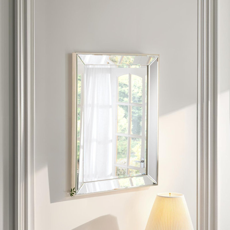 Metal Rectangle Wall Mirror, 92 cm H x 66.5 cm W