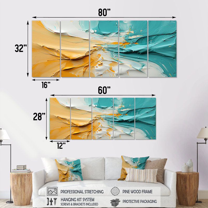 Ensemble de 5 décorations murales plage et océan Existentiel, H 32 po x l 80 po