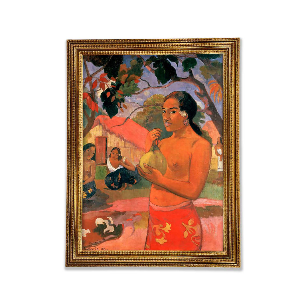 Gauguin Frau hält eine Frucht - Druck