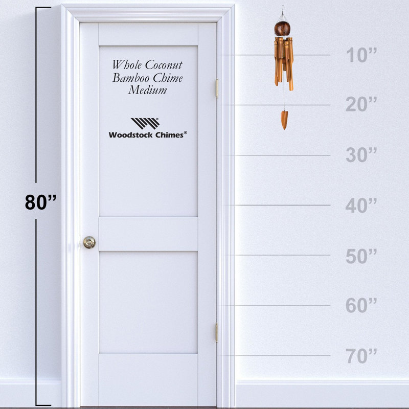 Carillon Whole Coconut, H 25 po x l 3,5 po x P 3,5 po