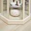 Vitrine d'angle vitrée lumineuse avec tablettes réglables et armoire à vin sculptée parfaite pour la maison ou le bureau-BLANC